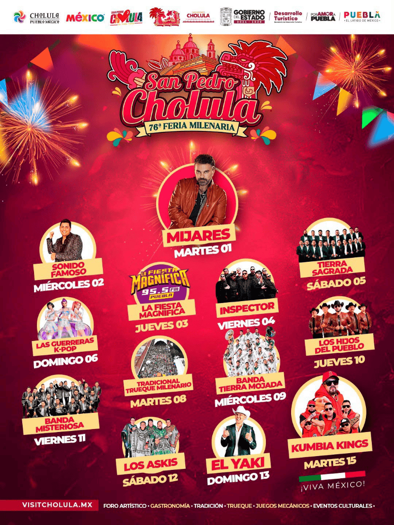 Imagen de Feria Milenaria de San Pedro Cholula 2026: últimos días de música y tradición