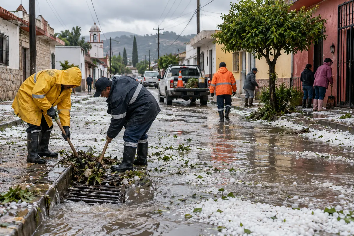 Imagen de Lluvias y granizo afectan calles, una escuela y ocho viviendas en Puebla