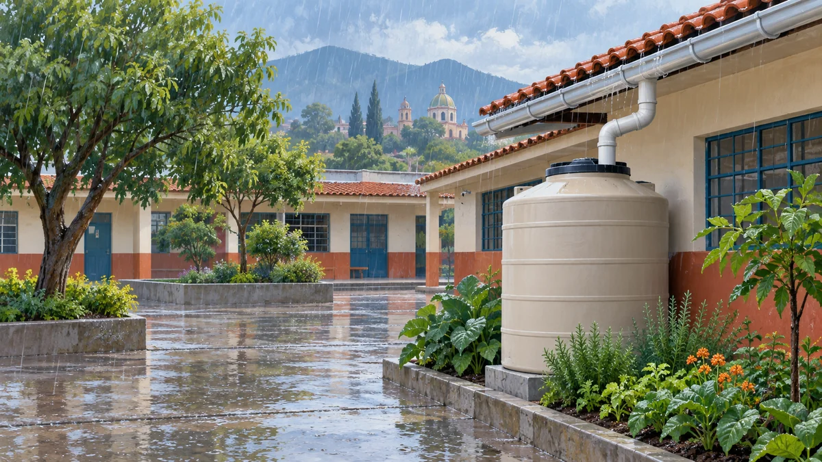 Imagen de Puebla reporta 124 captadores de lluvia en escuelas con capacidad conjunta de 620 mil litros